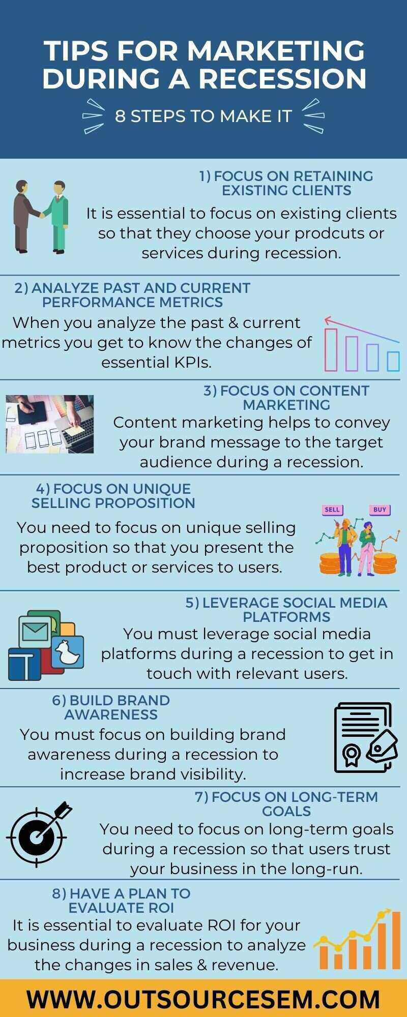 tips for marketing during a recession infographic