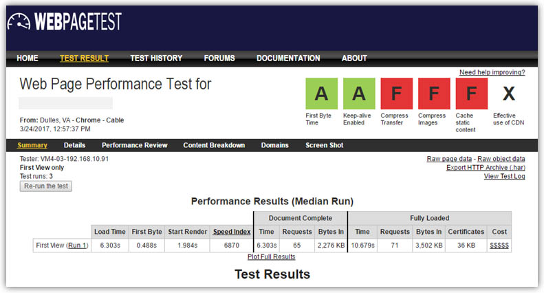 webpagetest